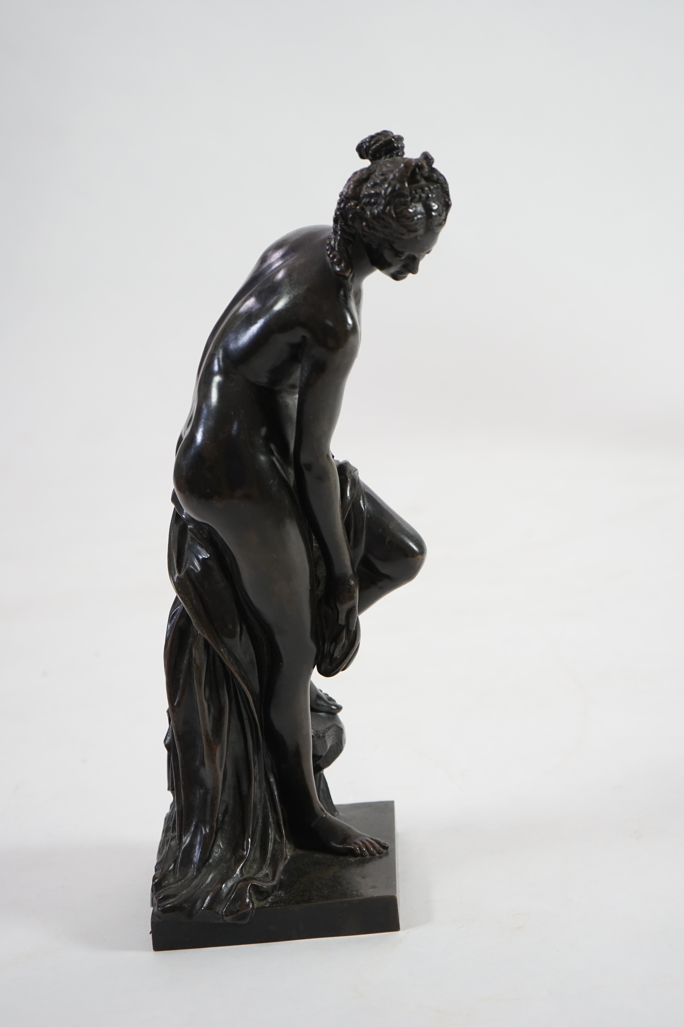 After Christophe-Gabriel Allegrain (1710-1795), a late 19th century bronze model of Venus sortant du bain